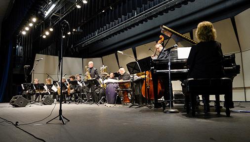 The Peg Delaney Big Band on stage